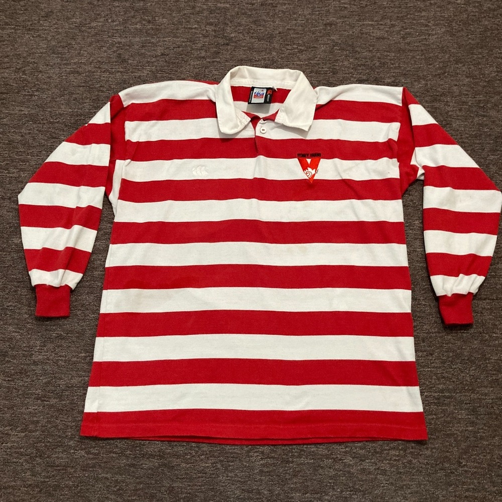 Vintage 90s Canterbury Sydney Swans Rugby Jersey XXL AFL Licensed Long Sleeve #8